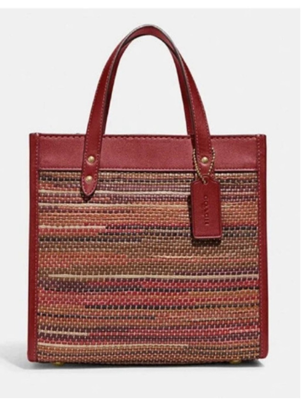 NWT Coach Field Tote 22 In Upwoven Leather